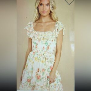 AURA Floral Ruffle Dress
